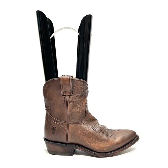 FRYEVintage Y2K women's brown leather western cowboy ankle booties